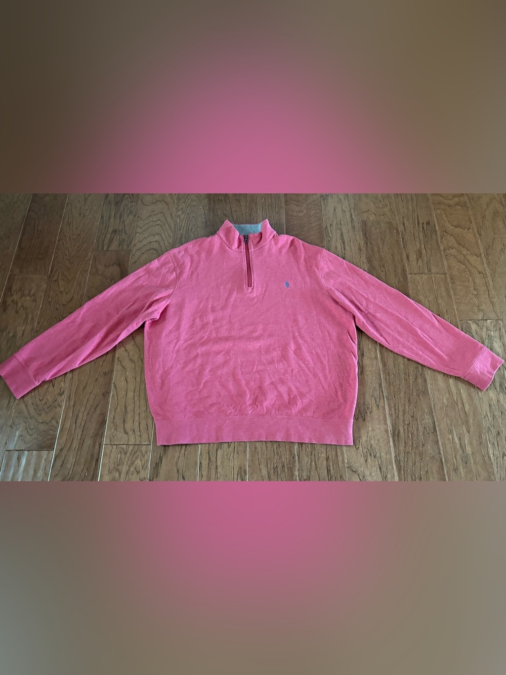 Polo Ralph Lauren 1/4 Zip Pullover size XL Salmon Pink